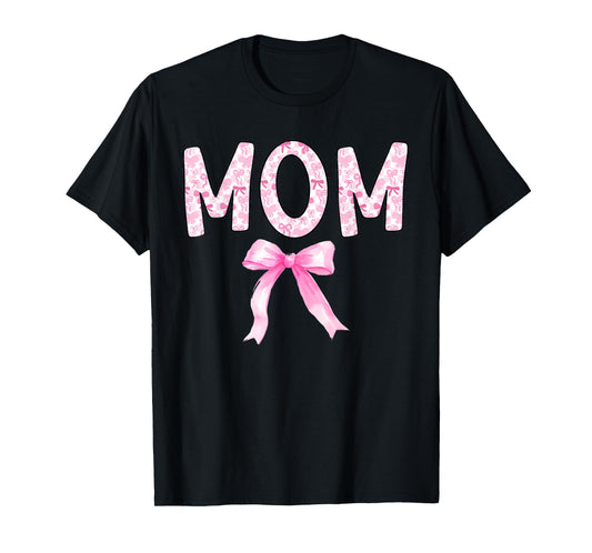 Mom Birthday Squad Matching Coquette Bow Family Party T-Shirt