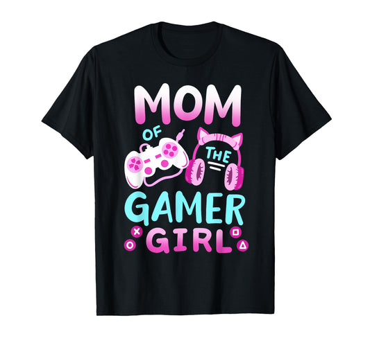 Mom of the Gamer Girl Groovy Birthday Video Game Matching T-Shirt