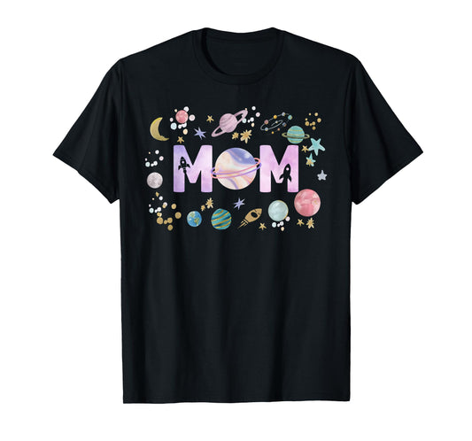 Mom Outer Space Galaxy Birthday Girl 1st Trip Around The Sun T-Shirt