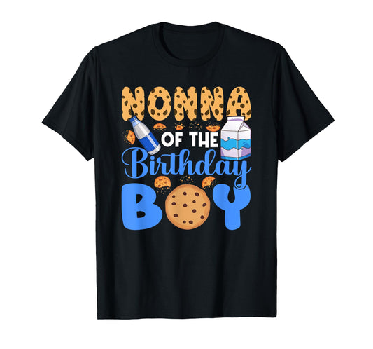 Nonna of The Birthday Boy Milk and Cookies 1st Birthday T-Shirt