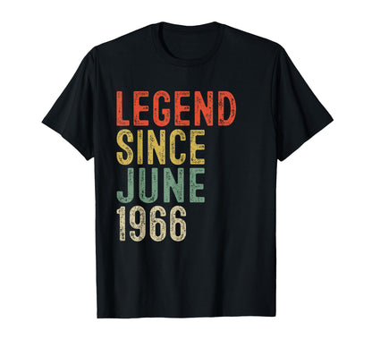 Legend Since June 1966 59th Birthday Gifts 59 Year Old T-Shirt
