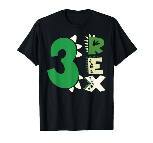Three Rex Birthday Boy 3rd Dinosaur Birthday T-Rex Birthday T-Shirt