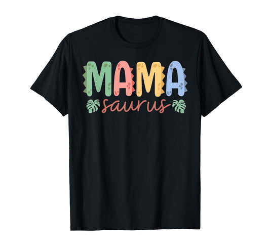 Mama Saurus Mom Dinosaur Three Rex Birthday Boy Girl Family T-Shirt