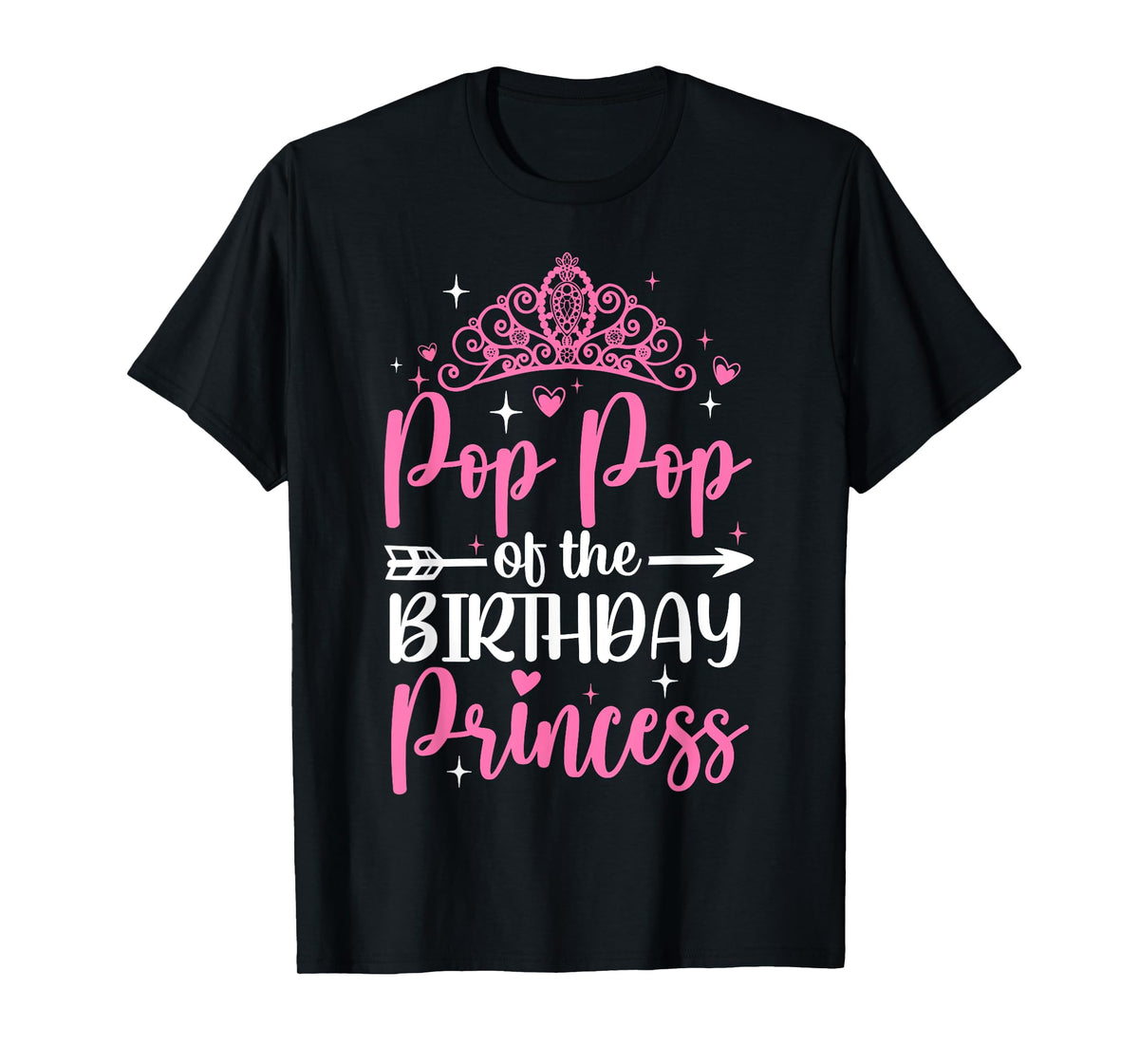 Pop Pop Of The Birthday Princess Bday Girl Kid Cute Family T-Shirt