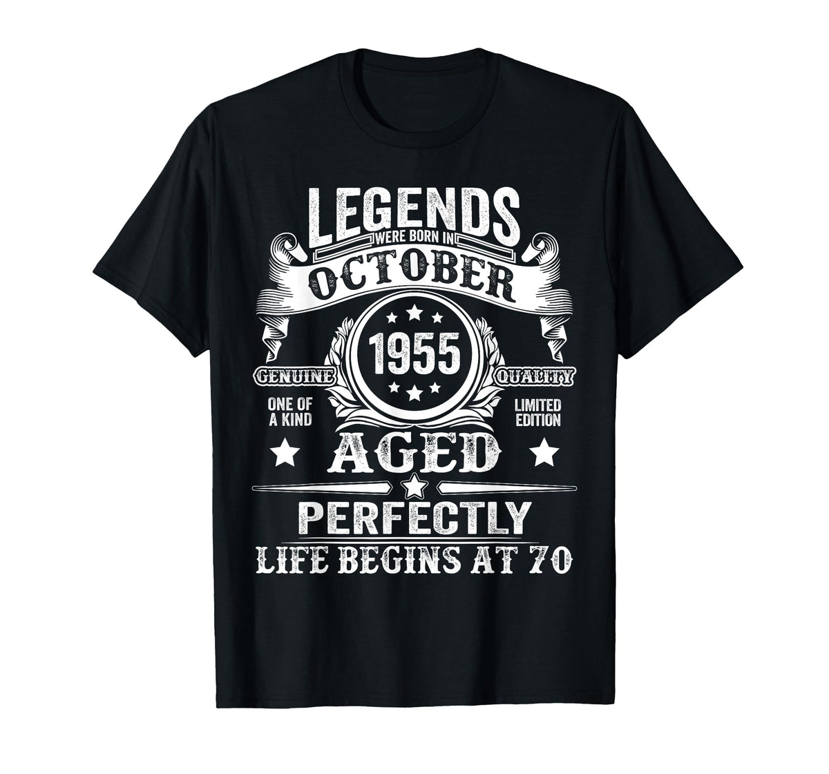 70 Years Old Legend since October 1955 70th Birthday Men Dad T-Shirt