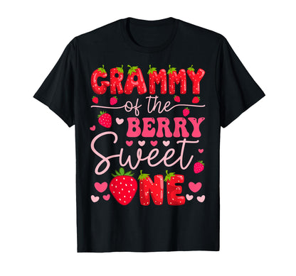 Grammy Of The Berry Sweet One Strawberry 1St Birthday Girl T-Shirt