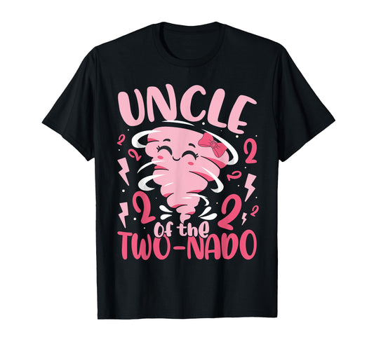 Uncle of the Two-nado Tornado Theme 2nd Birthday Party Kids T-Shirt