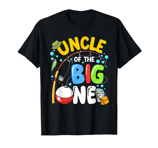 Uncle Of The Big One Fishing Birthday Boy Family Party T-Shirt