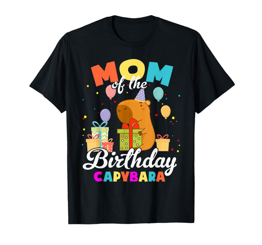 Mom Of The Birthday Capybara Family Party T-Shirt