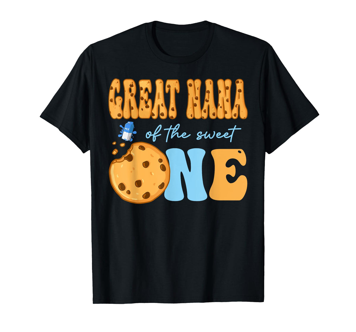 Great Nana Of The Sweet One Cookies And Milk Birthday Party T-Shirt