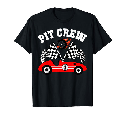 Pit Crew Family Racing Birthday Race Car Boys Youth Kids T-Shirt