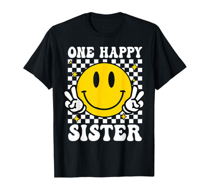 One Happy Dude Sister happy face 1st Birthday Family T-Shirt