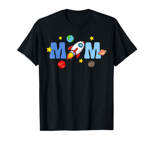 Mom Astronaut Crew Family Matching Birthday Boy Girl T-Shirt