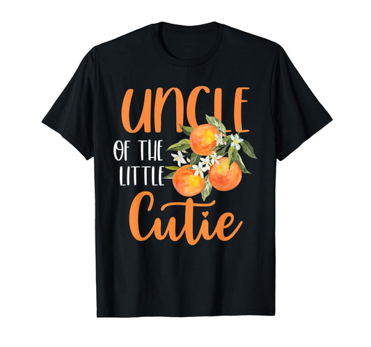 Uncle Little Cutie Baby Shower Orange 1st Birthday Party T-Shirt