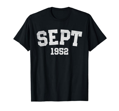 September - Vintage 1952 73rd Birthday 73 Years Old T-Shirt