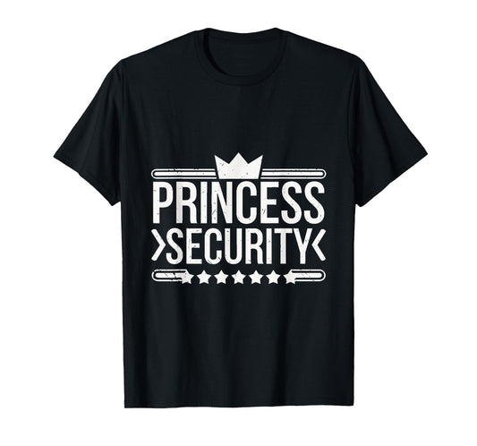 Vintage Princess Security Boys Brother Birthday Dad Mom T-Shirt