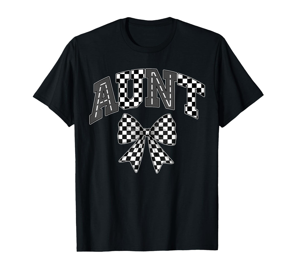 Aunt Racing Race Car Checkered Family Birthday Matching T-Shirt