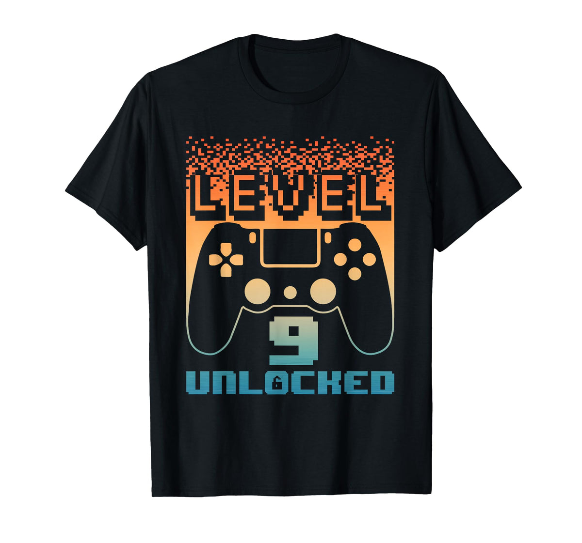 9th Birthday Art For Boys Level 9 Unlocked Gamer 9 Year Old T-Shirt