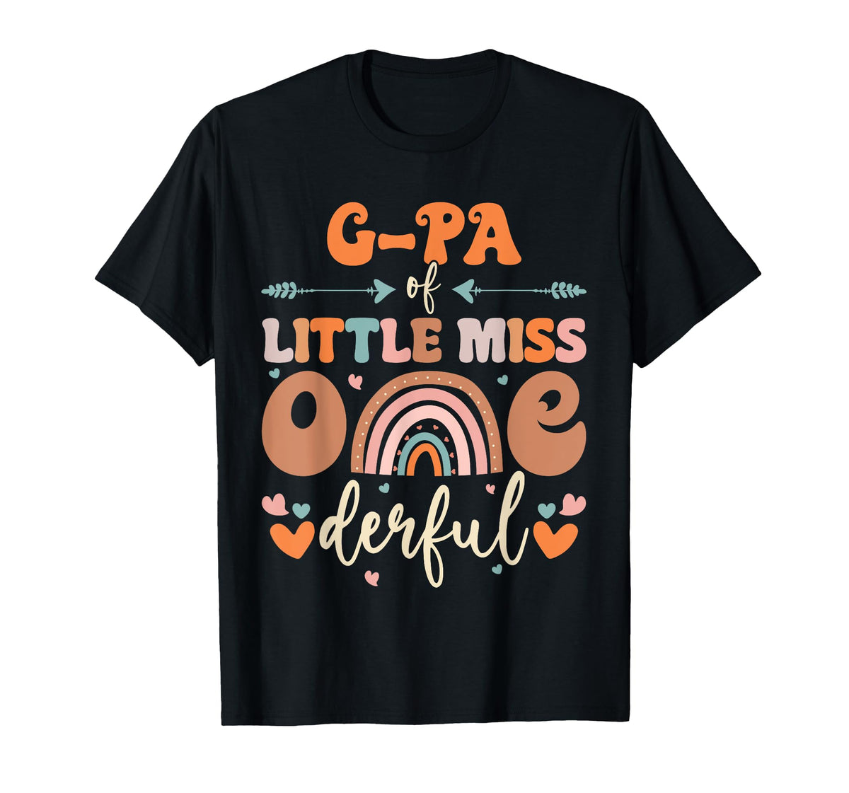 G Pa Of Little Miss Onederful 1st Birthday Boho Rainbow T-Shirt