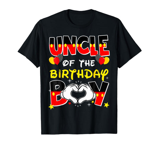 Uncle Of The Birthday Boy Family Party Decor Matching T-Shirt