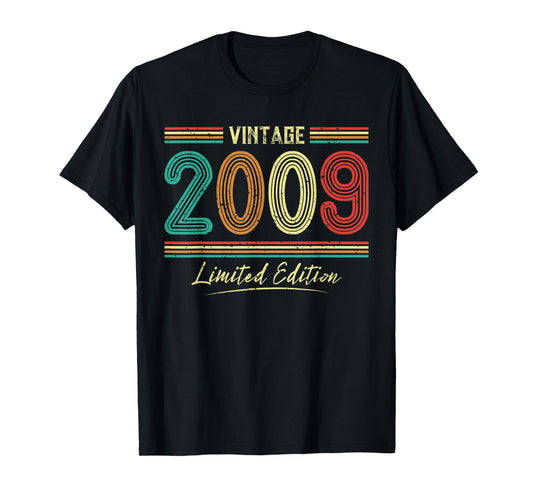 Vintage 2009 Birthday 2009 Limited Edition Retro Men Women T-Shirt