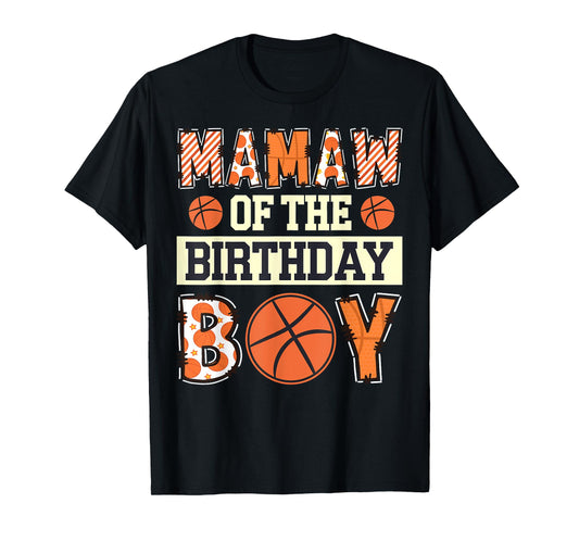 Mamaw Of The Birthday Boy Baller Basketball Game Day T-Shirt
