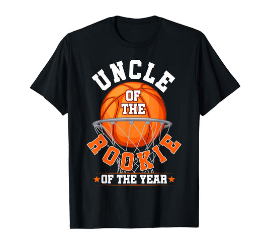 Uncle of Rookie 1st Birthday Basketball Family Matching T-Shirt