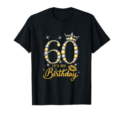 It's My 60th Birthday Queen 60 Years Old Women Crown Diamond T-Shirt