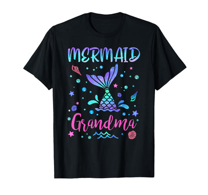 Birthday Mermaid Grandma Matching Family Bday Party Squad T-Shirt