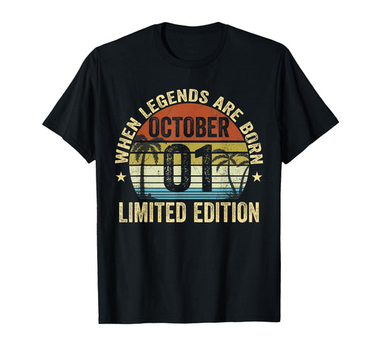 Vintage October 1 Retro Limited Edition October 1 Birthday T-Shirt