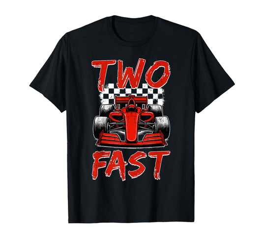 Two Fast 2nd Birthday Boy Pit Crew Race Car 2 Years Old Kids T-Shirt