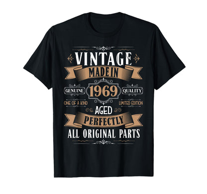 Vintage 56th birthday men Born 1969 56 years old Bday mens T-Shirt