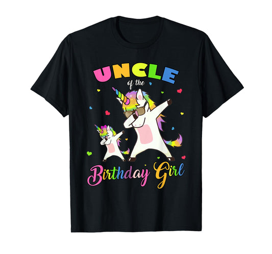 Uncle of the Birthday Girl Dabbing Unicorn Birthday Princess T-Shirt