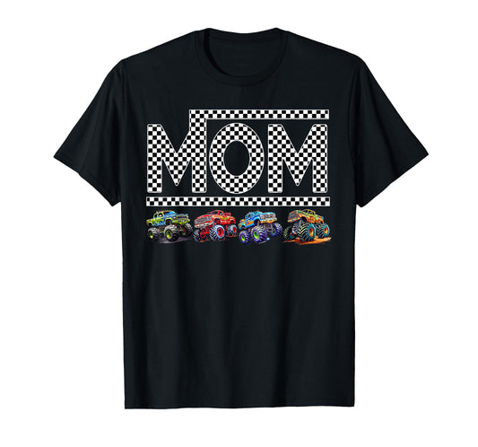 Mom Retro Monster Truck Family Crew Birthday Matching Party T-Shirt