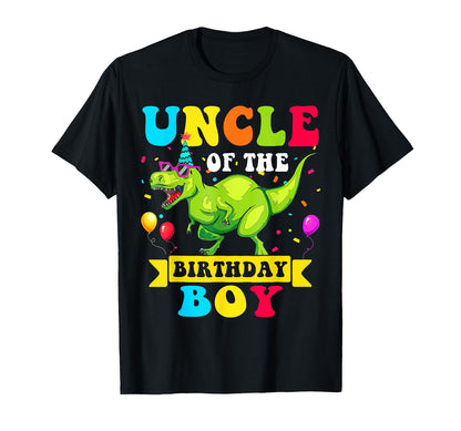 Uncle of the Birthday Boy T-Shirt Dinosaur Raptor Funny T-Shirt