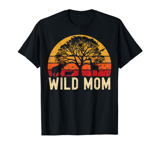 Wild Mom Zoo Born Wild Birthday Safari Jungle Wild Mother T-Shirt