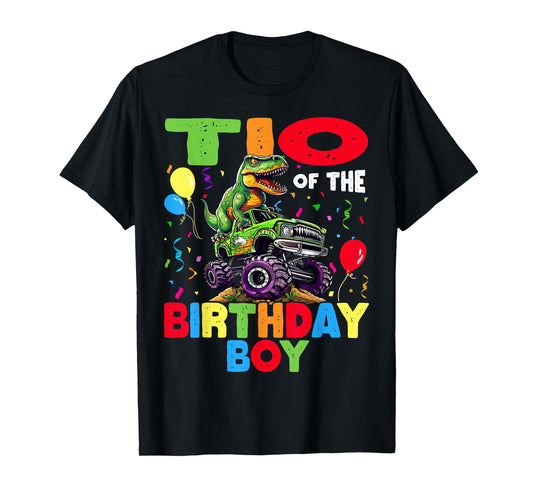 Tio Of The Birthday Boy Dinosaur T-Rex Monster Truck T-Shirt