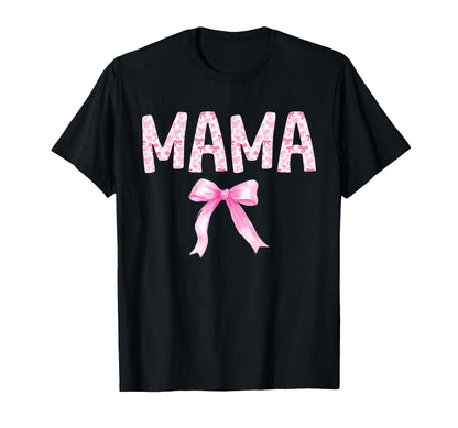 Mama Birthday Squad Matching Coquette Bow Family Party T-Shirt