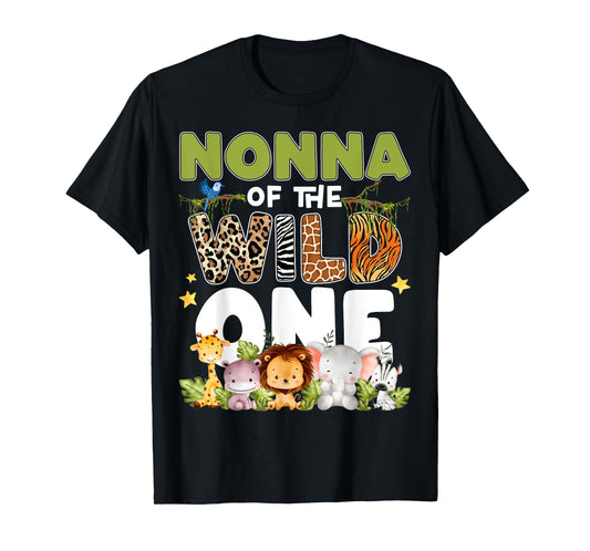 Nonna Of The Wild One 1st Birthday Safari Family Matching T-Shirt