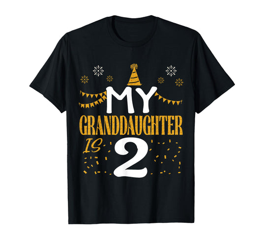 My Granddaughter Is 2 2nd Birthday 2023 2 Years Old T-Shirt