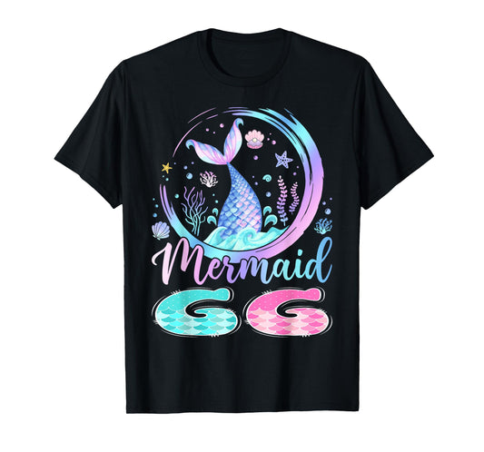 Mermaid GG Of The Birthday Girl Family Matching T-Shirt