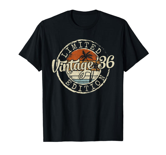 Vintage 1936 89th Birthday Gifts For Men Women 89 Year Old T-Shirt