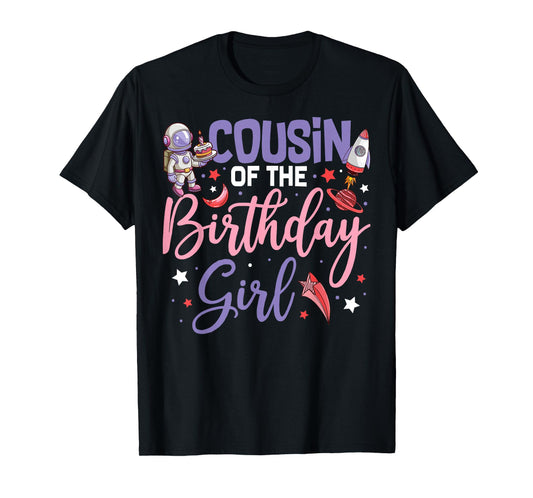 Two The Moon Cousin Of the Birthday Girl Astronaut Family T-Shirt