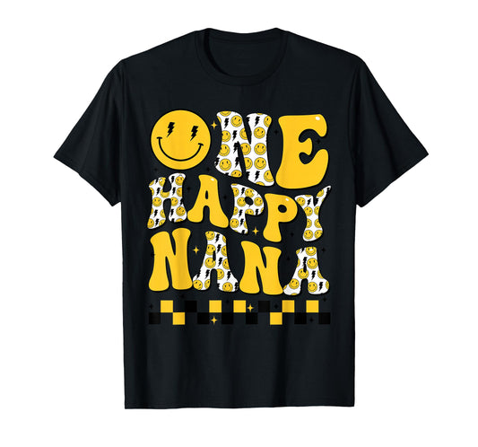 One Happy Nana 1st First Smile Face Birthday Family Matching T-Shirt