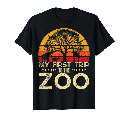 My First Trip Wild and Zoo Safari Jungle Birthday Party T-Shirt