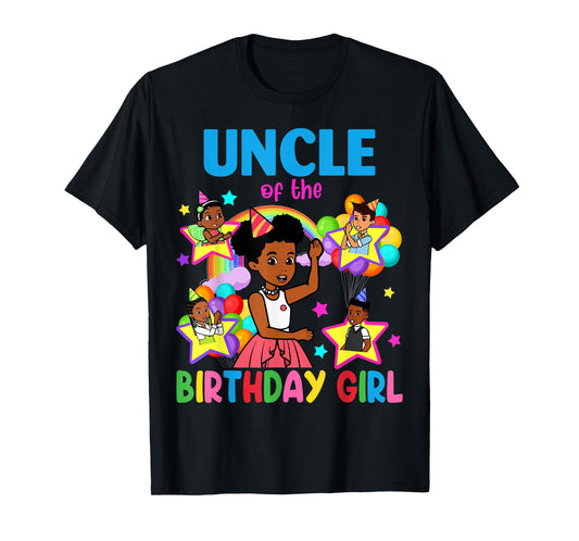 Uncle Of Birthday Girl Gracie Birthday Dolls Girl Party T-Shirt