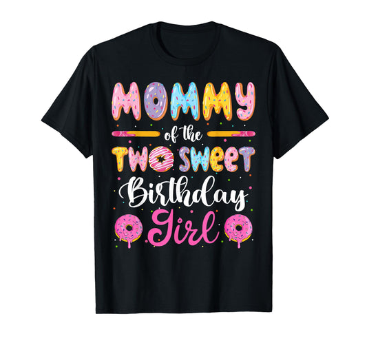 Mommy Of The Two Sweet Birthday Girl Donut 2Nd Birthday T-Shirt