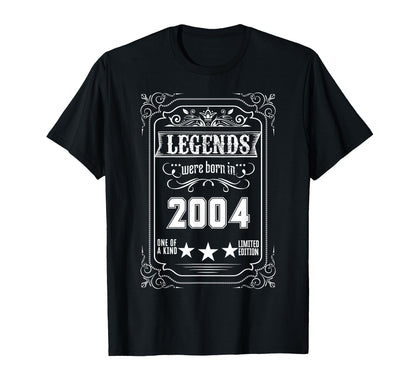 21th Birthday Tee Vintage Legends Born in 2004 21 Years Old T-Shirt