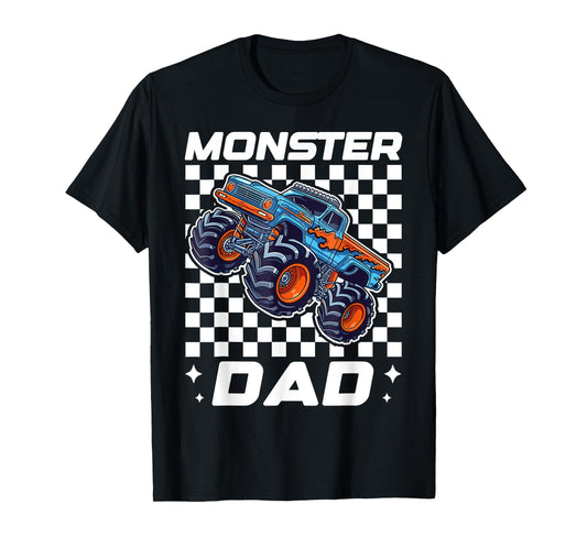 Monster Truck Dad of Birthday Boy Family Matching Party T-Shirt
