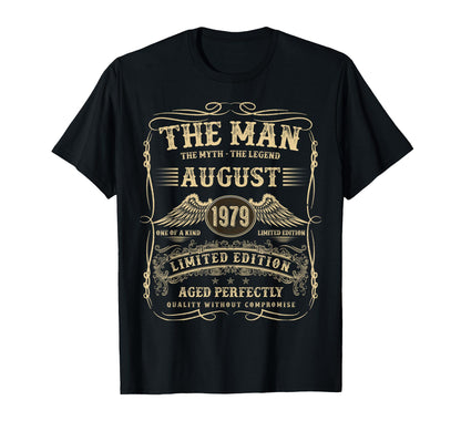 August 1979 46 Year Old Birthday Gifts For Men 46th Bday T-Shirt